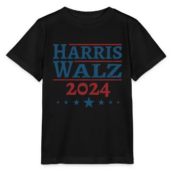 Harris Walz 2024 - Stanley/Stella Kinder T-Shirt MINI CREATOR  - Schwarz - Vorne - Mikhail (115cm)