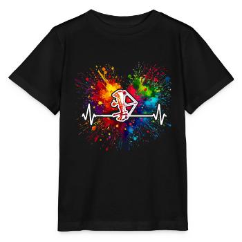 Bogenschießen Herzschlag - Stanley/Stella Kinder T-Shirt MINI CREATOR  - Schwarz - Vorne - Mikhail (115cm)