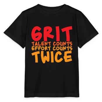 Grit Talent Counts, Effort Counts Twice 2 - Stanley/Stella MINI CREATOR Kids’ T-Shirt - black - Front - Mikhail (115cm)