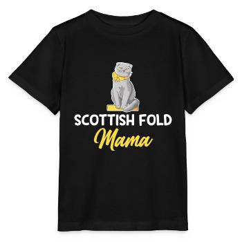 Scottish Fold Cat - Stanley/Stella MINI CREATOR Kids’ T-Shirt - black - Front - Mikhail (115cm)