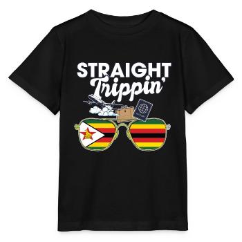 Straight Trippin' Zimbabwe Vacation Tour Travel - Stanley/Stella Kinder T-Shirt MINI CREATOR  - Schwarz - Vorne - Mikhail (115cm)