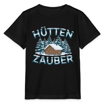 Hüttenzauber Hütte in den Bergen Berge Winter - Stanley/Stella Kinder T-Shirt MINI CREATOR  - Schwarz - Vorne - Mikhail (115cm)