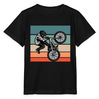 Bmx Fahrer Vintage Retro Hobby Sport Fahrrad Shirt - Stanley/Stella Kinder T-Shirt MINI CREATOR  - Schwarz - Vorne - Mikhail (115cm)