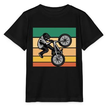 BMX Rider Vintage Retro Skater Bike Kids - T-shirt bio MINI CREATOR Stanley/Stella Enfant - noir - Devant - Mikhail (115cm)