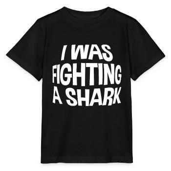 I Was Fighting A Shark - Stanley/Stella Kinder T-Shirt MINI CREATOR  - Schwarz - Vorne - Mikhail (115cm)