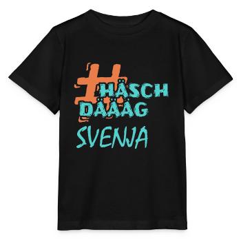 First name Svenja - Stanley/Stella MINI CREATOR Kids’ T-Shirt - black - Front - Mikhail (115cm)