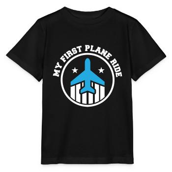 Vacation Trip My First Airplane Ride Traveler - Stanley/Stella MINI CREATOR Kids’ T-Shirt - black - Front - Mikhail (115cm)