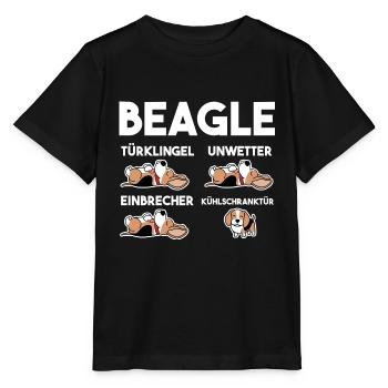 Hund Beagle - Stanley/Stella Kinder T-Shirt MINI CREATOR  - Schwarz - Vorne - Mikhail (115cm)