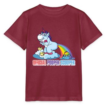 Official Pooper Scooper 36 - Stanley/Stella Kinder T-Shirt MINI CREATOR  - Burgunderrot - Vorne - Kain (125cm)