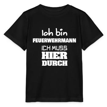 Feuerwehrmann als Beruf - Stanley/Stella Kinder T-Shirt MINI CREATOR  - Schwarz - Vorne - Mikhail (115cm)