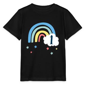 1. Anniversaire / Arc-en-ciel - T-shirt bio MINI CREATOR Stanley/Stella Enfant - noir - Devant - Mikhail (115cm)