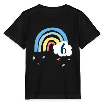 6ème anniversaire / Arc-en-ciel - T-shirt bio MINI CREATOR Stanley/Stella Enfant - noir - Devant - Mikhail (115cm)