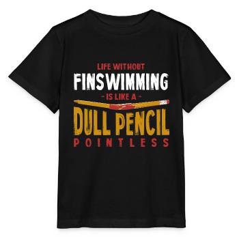 Life Without Finswimming Is Like a Dull Pencil - Stanley/Stella MINI CREATOR Kids’ T-Shirt - black - Front - Mikhail (115cm)