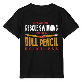 La vie sans sauvetage La natation est comme une nuit ennuyeuse - T-shirt bio MINI CREATOR Stanley/Stella Enfant - noir - Devant - Mikhail (115cm)
