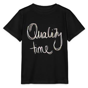 Temps de qualité Calligraphie Minimalisme - T-shirt bio MINI CREATOR Stanley/Stella Enfant - noir - Devant - Mikhail (115cm)