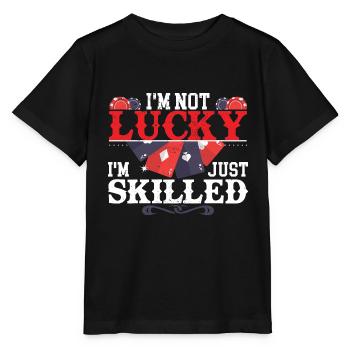 Lustiges Poker Bluffen Gambler Casino - Stanley/Stella Kinder T-Shirt MINI CREATOR  - Schwarz - Vorne - Mikhail (115cm)