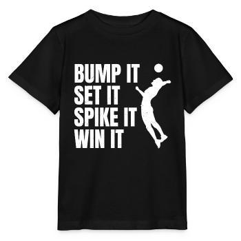 Bump It Set It Spike It Win It Spiker Volleyball P - T-shirt bio MINI CREATOR Stanley/Stella Enfant - noir - Devant - Mikhail (115cm)