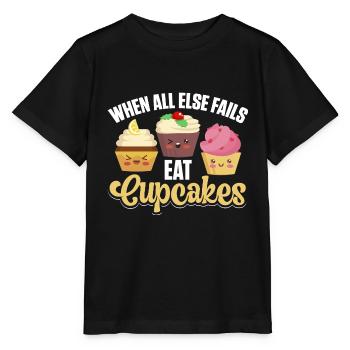 Quand tout le reste échoue Mangez des cupcakes Drôle de chef pâtissier - T-shirt bio MINI CREATOR Stanley/Stella Enfant - noir - Devant - Mikhail (115cm)