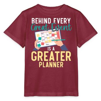 Veranstaltungsplaner Koordinator Job Eventplanung - Stanley/Stella Kinder T-Shirt MINI CREATOR  - Burgunderrot - Vorne - Kain (125cm)
