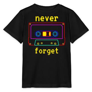 Kassette Never forget Audiokassette Vintage Retro - Stanley/Stella Kinder T-Shirt MINI CREATOR  - Schwarz - Vorne - Mikhail (115cm)