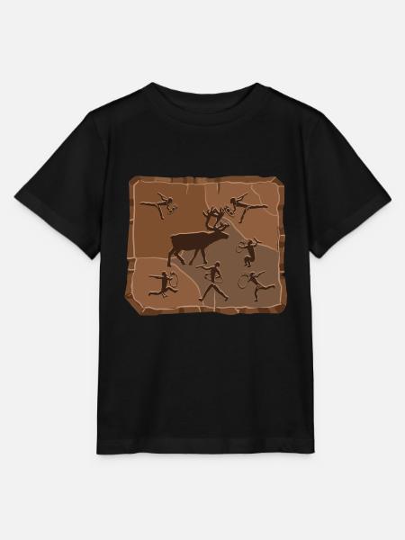 Hirsch Steinzeit - Stanley/Stella Kinder T-Shirt MINI CREATOR  - Schwarz