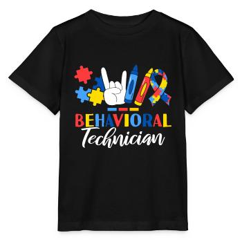 Behavioral Technician ABA Therapist Behavior - Stanley/Stella MINI CREATOR Kids’ T-Shirt - black - Front - Mikhail (115cm)