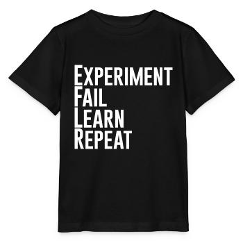 Experiment Fail Learn Repeat - Stanley/Stella Kinder T-Shirt MINI CREATOR  - Schwarz - Vorne - Mikhail (115cm)