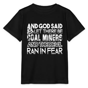 Miner God Made Miner - Stanley/Stella MINI CREATOR Kids’ T-Shirt - black - Front - Mikhail (115cm)