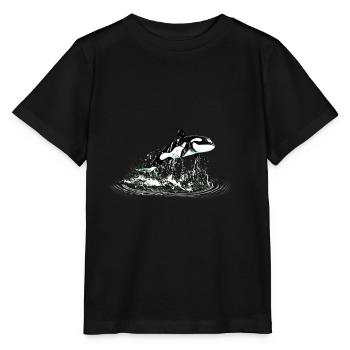 Killer whale - Stanley/Stella MINI CREATOR Kids’ T-Shirt - black - Front - Mikhail (115cm)