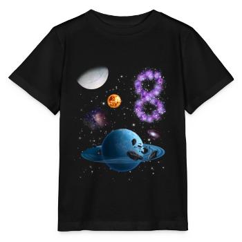 8. Geburtstag Kinder Weltraum - Stanley/Stella Kinder T-Shirt MINI CREATOR  - Schwarz - Vorne - Mikhail (115cm)