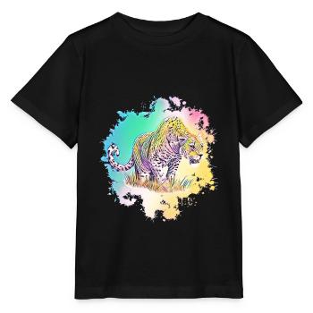 léopard - T-shirt bio MINI CREATOR Stanley/Stella Enfant - noir - Devant - Mikhail (115cm)
