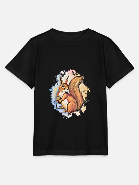 Eichhörnchen - Stanley/Stella Kinder T-Shirt MINI CREATOR - Schwarz