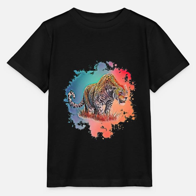 Leopard - Stanley/Stella Kinder T-Shirt MINI CREATOR  - Schwarz