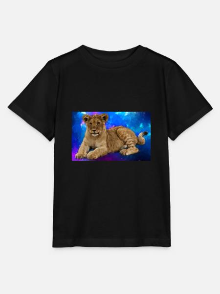 Löwe Polygon - Stanley/Stella Kinder T-Shirt MINI CREATOR  - Schwarz