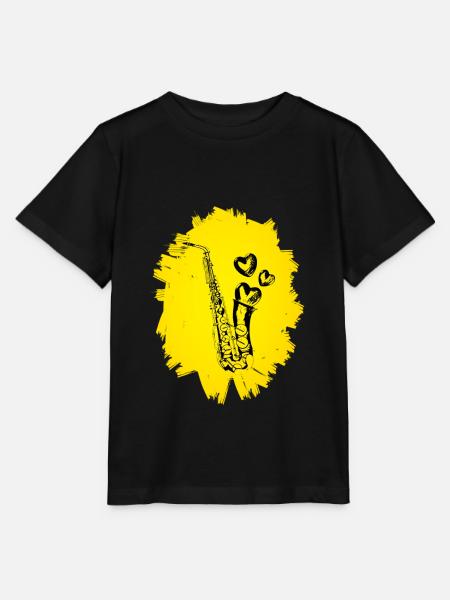 Saxophon - Stanley/Stella Kinder T-Shirt MINI CREATOR - Schwarz