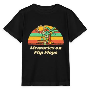 Souvenirs sur Flip Flops Été Océan Tropical Sea - T-shirt bio MINI CREATOR Stanley/Stella Enfant - noir - Devant - Mikhail (115cm)
