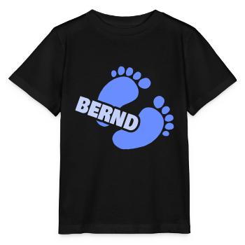 Fußabdruck Bernd - Stanley/Stella Kinder T-Shirt MINI CREATOR  - Schwarz - Vorne - Mikhail (115cm)
