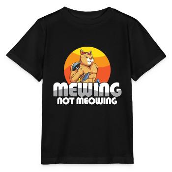 Drôle Chat Meme Miaulant Pas Miaulement Mâchoire - T-shirt bio MINI CREATOR Stanley/Stella Enfant - noir - Devant - Mikhail (115cm)