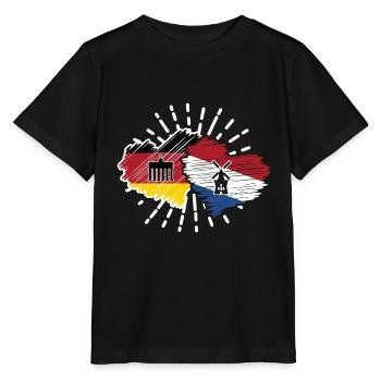 Deutschland Niederlande Herzen Fußball Länderspiel - Stanley/Stella Kinder T-Shirt MINI CREATOR  - Schwarz - Vorne - Mikhail (115cm)