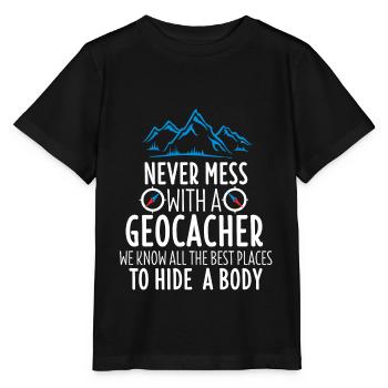 Geocaching Shirt Geocacher Gps Geocache Geschenk - Stanley/Stella Kinder T-Shirt MINI CREATOR  - Schwarz - Vorne - Mikhail (115cm)
