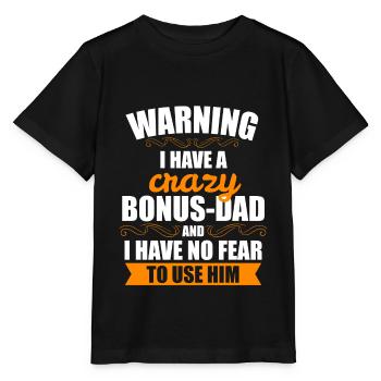 Papa bonus beau-père cadeau drôle papa bonus - T-shirt bio MINI CREATOR Stanley/Stella Enfant - noir - Devant - Mikhail (115cm)