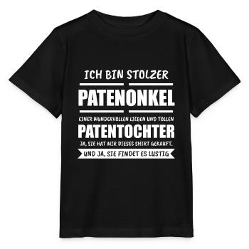 Patenonkel Onkel Pate Geschenk & Pate - Stanley/Stella Kinder T-Shirt MINI CREATOR  - Schwarz - Vorne - Mikhail (115cm)