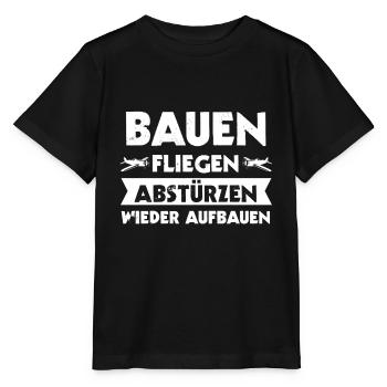 Modellflug Modellflieger Modellbau Geschenk - Stanley/Stella Kinder T-Shirt MINI CREATOR  - Schwarz - Vorne - Mikhail (115cm)