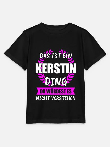 Kerstin Name Vorname Geschenk - Stanley/Stella Kinder T-Shirt MINI CREATOR  - Schwarz