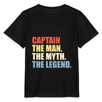 Captain: Man Myth Legend distressed bunt - Stanley/Stella Kinder T-Shirt MINI CREATOR  - Schwarz - Vorne - Mikhail (115cm)