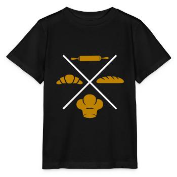 Bake baker bakery gift - Stanley/Stella MINI CREATOR Kids’ T-Shirt - black - Front - Mikhail (115cm)
