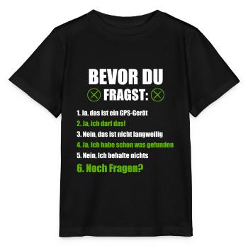 Geocaching Geocacher GPS Geschenk - Stanley/Stella Kinder T-Shirt MINI CREATOR  - Schwarz - Vorne - Mikhail (115cm)