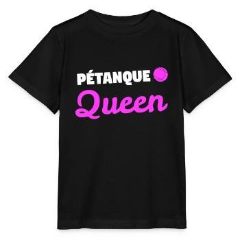 Petanque Queen petanque boules gift - Stanley/Stella MINI CREATOR Kids’ T-Shirt - black - Front - Mikhail (115cm)