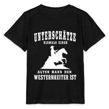 Westernreiter Westernreiten Sliding Geschenk - Stanley/Stella Kinder T-Shirt MINI CREATOR  - Schwarz - Vorne - Mikhail (115cm)