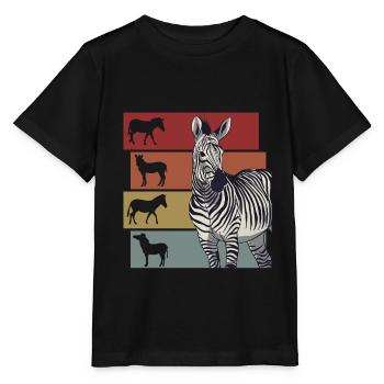 Zebra Zebra's Steppe Zebra Gift - Stanley/Stella MINI CREATOR Kids’ T-Shirt - black - Front - Mikhail (115cm)